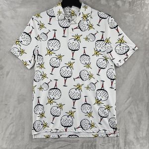 Sosik Golf Mens Performance‎ Polo Shirt loud Golf Ball Print Size Medium